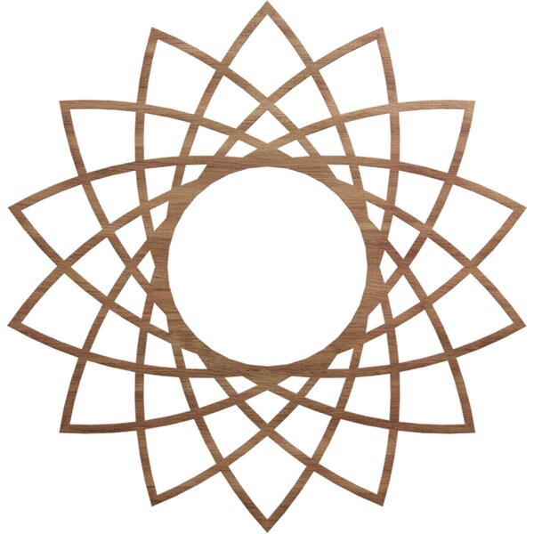 Ekena Millwork Eleanor Wood Fretwork Pierced Ceiling Medallion, Walnut, 38"OD x 14 5/8"ID x 3/8"T CMWP38X38X0375EAWA - main